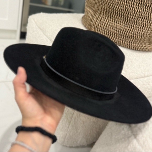 NWT GIGI PIP Scottie Wide Brim Fedora Hat Black Australian Wool Felt S/M - Picture 6 of 7